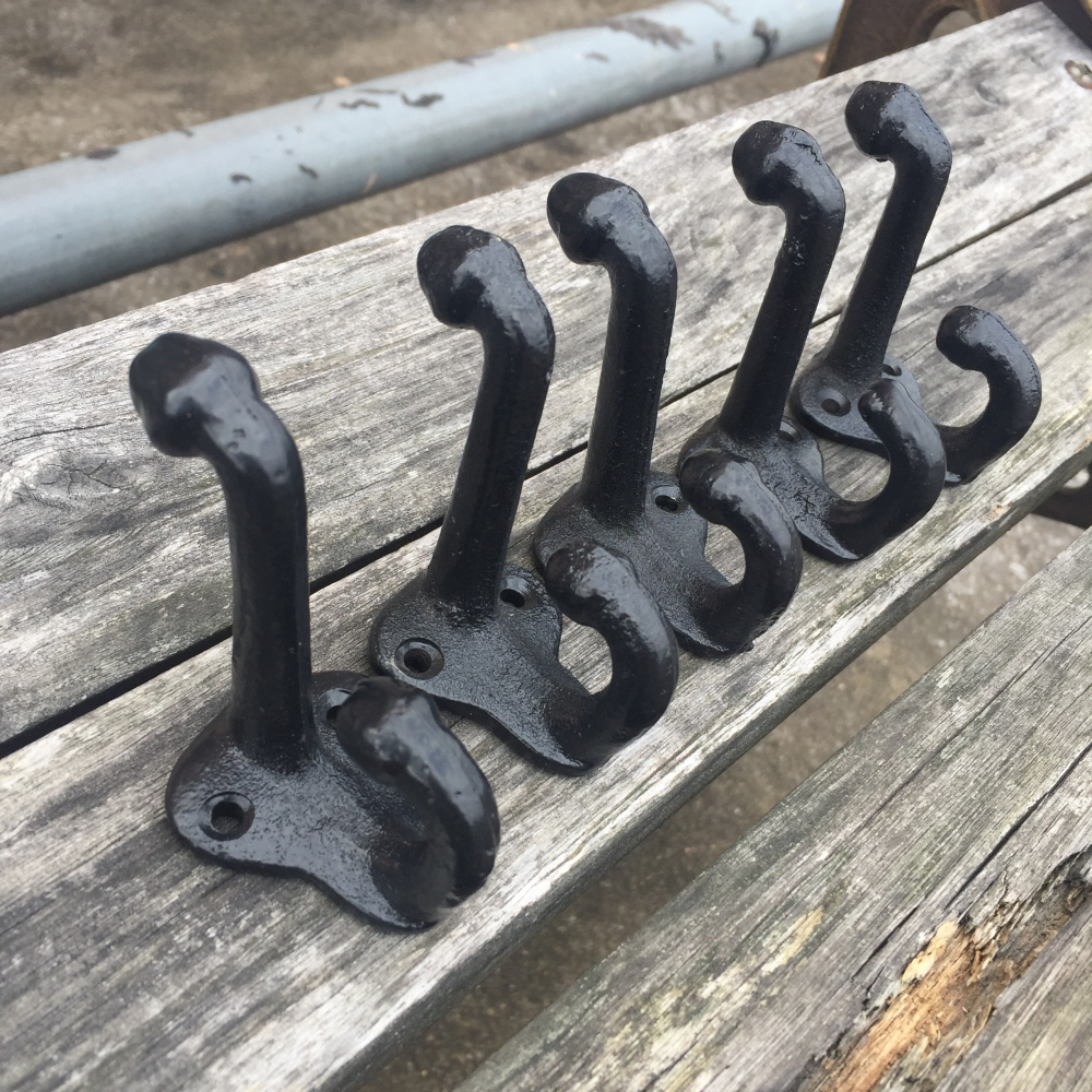 Set of 5 Vintage Style Cast Iron Wall Coat Hooks Hat Hook Hall Tree